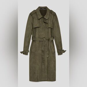 Philosophy faux suede Khaki Women's Trench Coat
